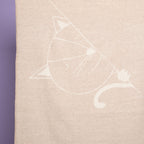 Merino Wool Baby Blanket - Eco-Friendly Cuddle Blanket with Hand-Illustrated Kitten Print - Domus formosa