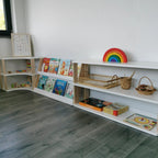 Modular Montessori Bookshelf – Child‑Height Wooden Storage for Toys & Books (2 Shelves) - Domus formosa