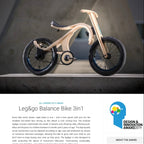Montessori 3‑in‑1 Wooden Balance Bike | Toddler Bike & Trike - Domus formosa