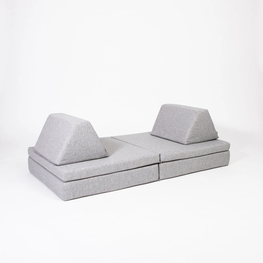 Gray sectional sofa on a white background