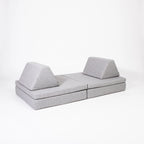 Gray sectional sofa on a white background