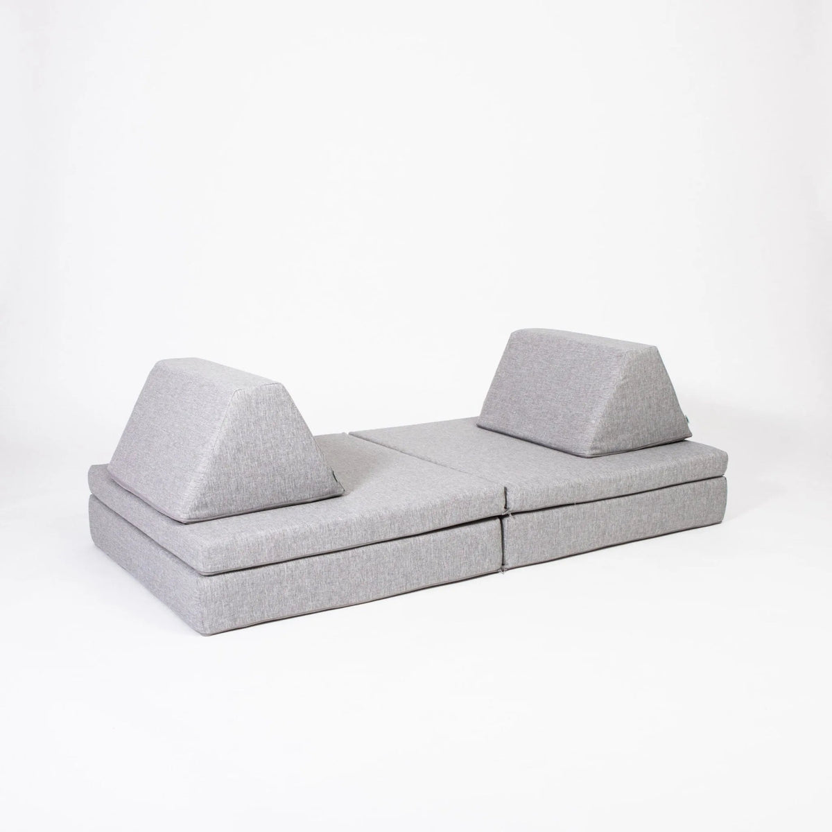 Gray sectional sofa on a white background
