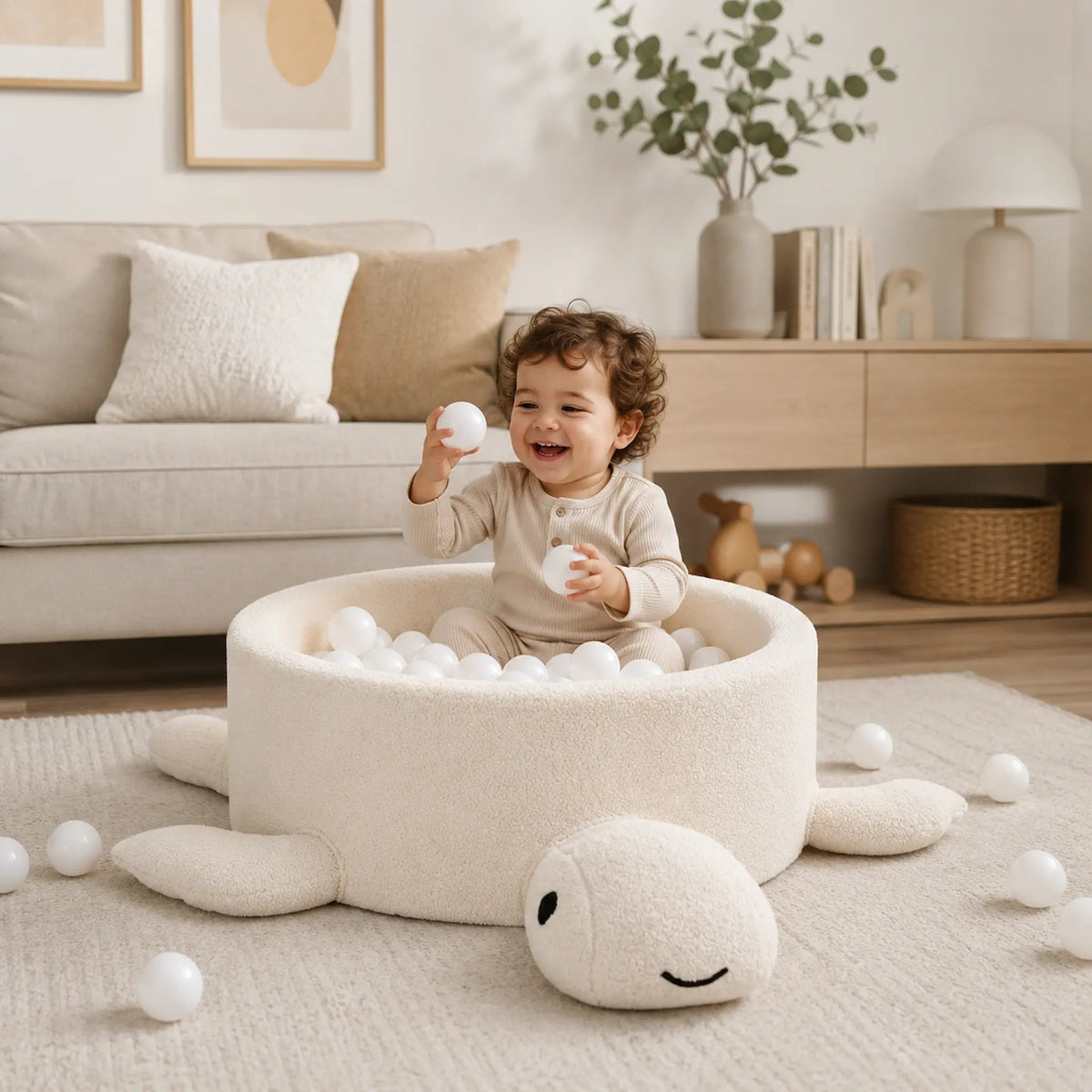 Montessori-Inspired Sensory Ball Pit - Turtle Bouclé - Domus formosa