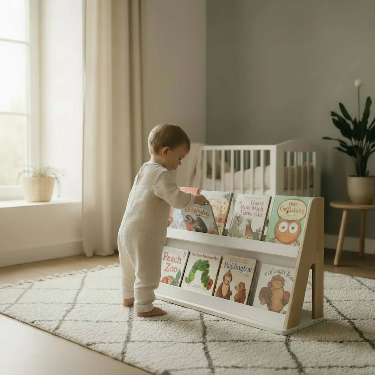 Montessori Modular Bookshelf – Child-Height Wooden Storage for Toys & Books (2 Shelves) - Domus formosa