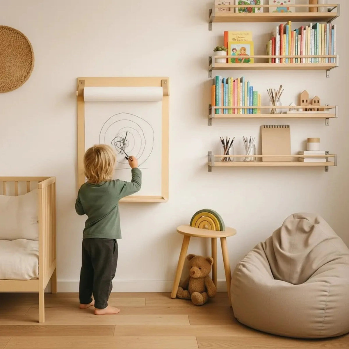 Montessori Wall Drawing Board for Children - Domus formosa
