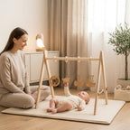 Montessori Wooden Baby Gym - Eco-Friendly Activity Play Gym with Hanging Toys - Domus formosa