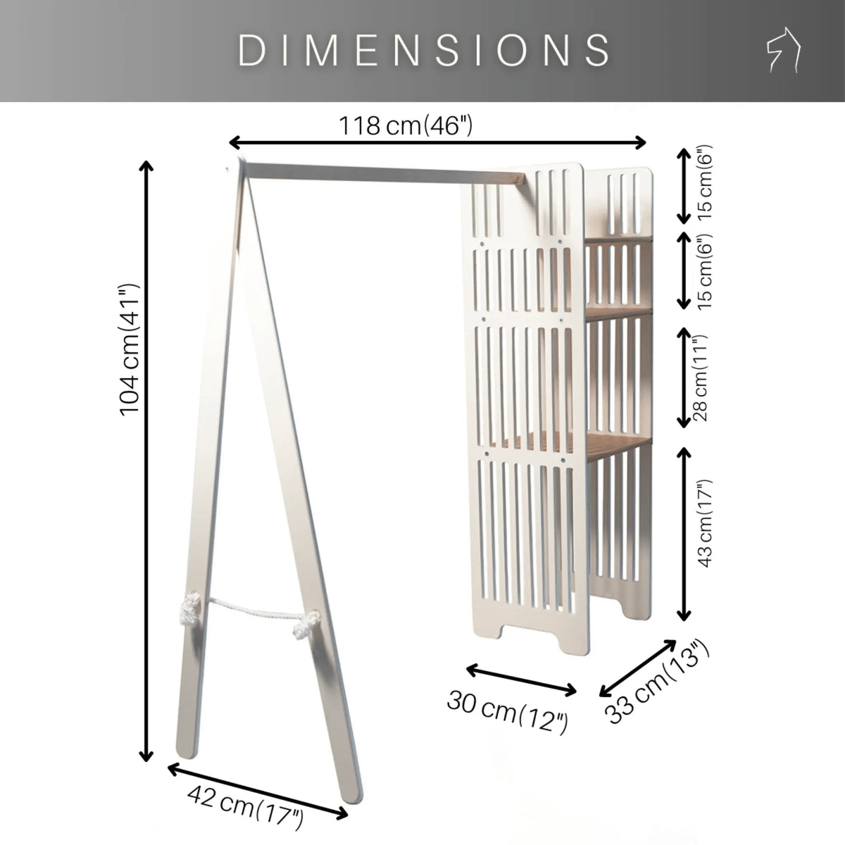 Montessori Wooden Clothing Rack for Kids - Eco-Friendly Toddler-Height Wardrobe Organiser - Domus formosa