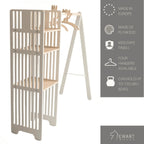 Montessori Wooden Clothing Rack for Kids - Eco-Friendly Toddler-Height Wardrobe Organiser - Domus formosa
