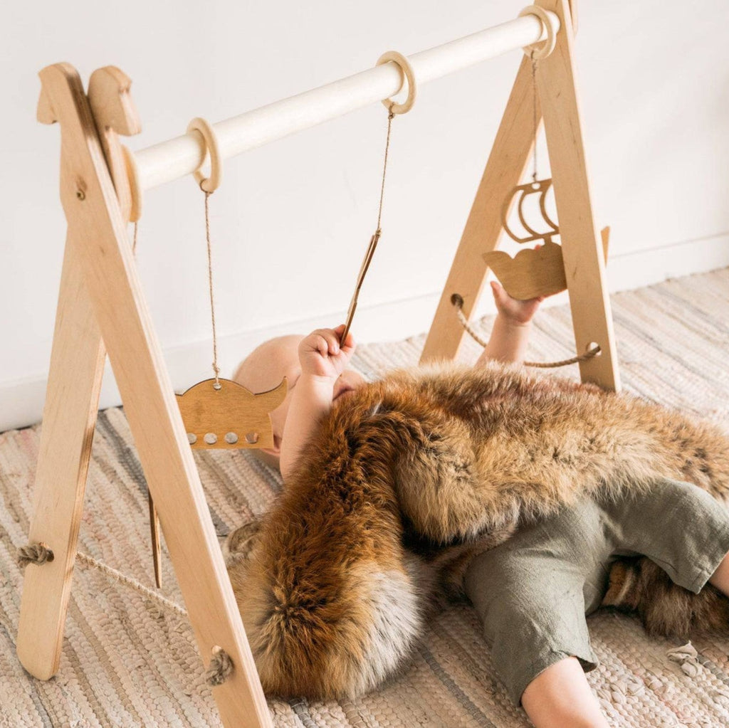 Montessori‑Inspired Wooden Baby Gym | Eco‑Friendly Activity Play Gym with Hanging Toys - Domus formosa
