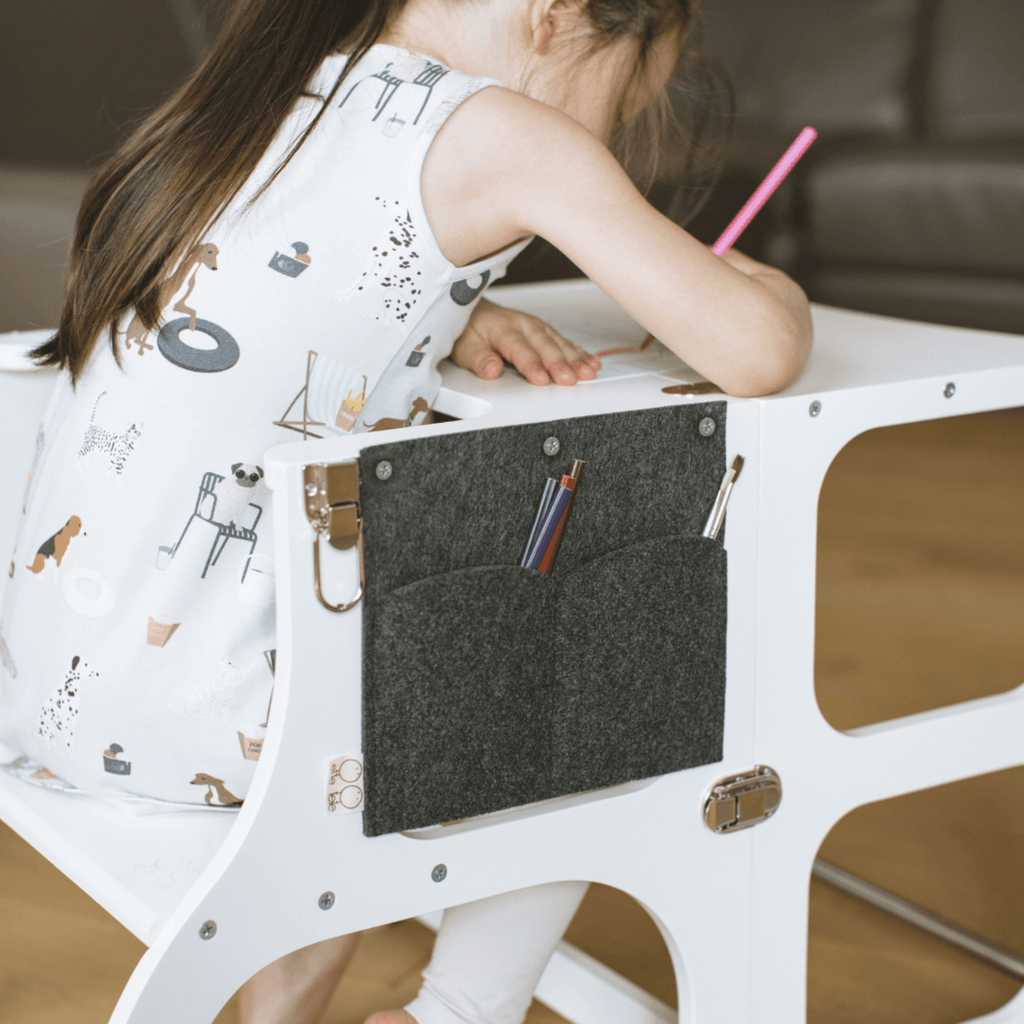 Pencil Pocket – Add‑On for Montessori 2‑in‑1 Helper Tower & Activity Table - Domus formosa