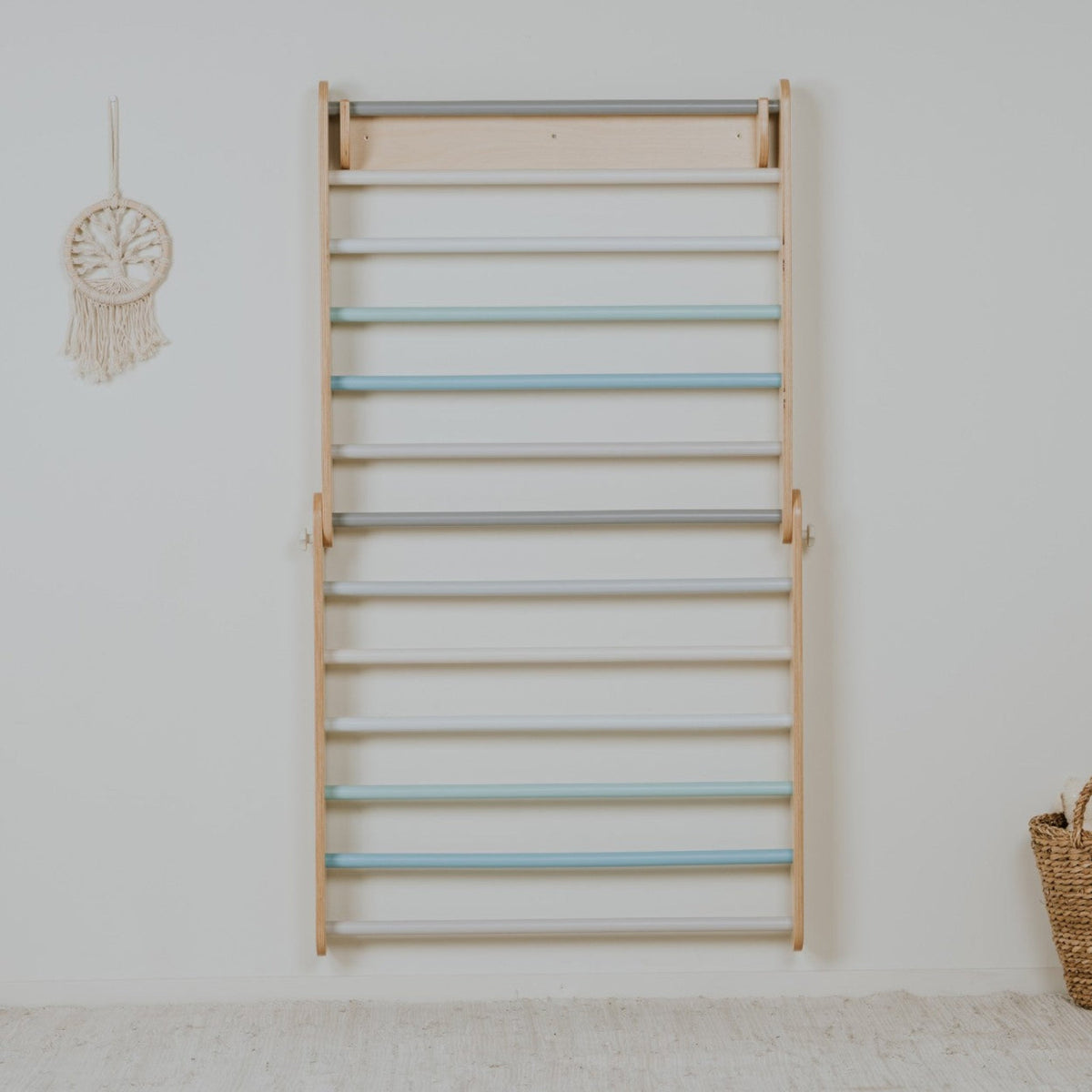 Pikler Triangle & Swedish Wall 2-in-1 - Natural Birch Climbing Frame - Domus formosa