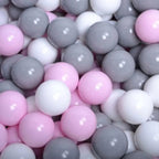 Premium Ball Pit Balls 200pcs - Grey/Pastel Pink/White - Domus formosa