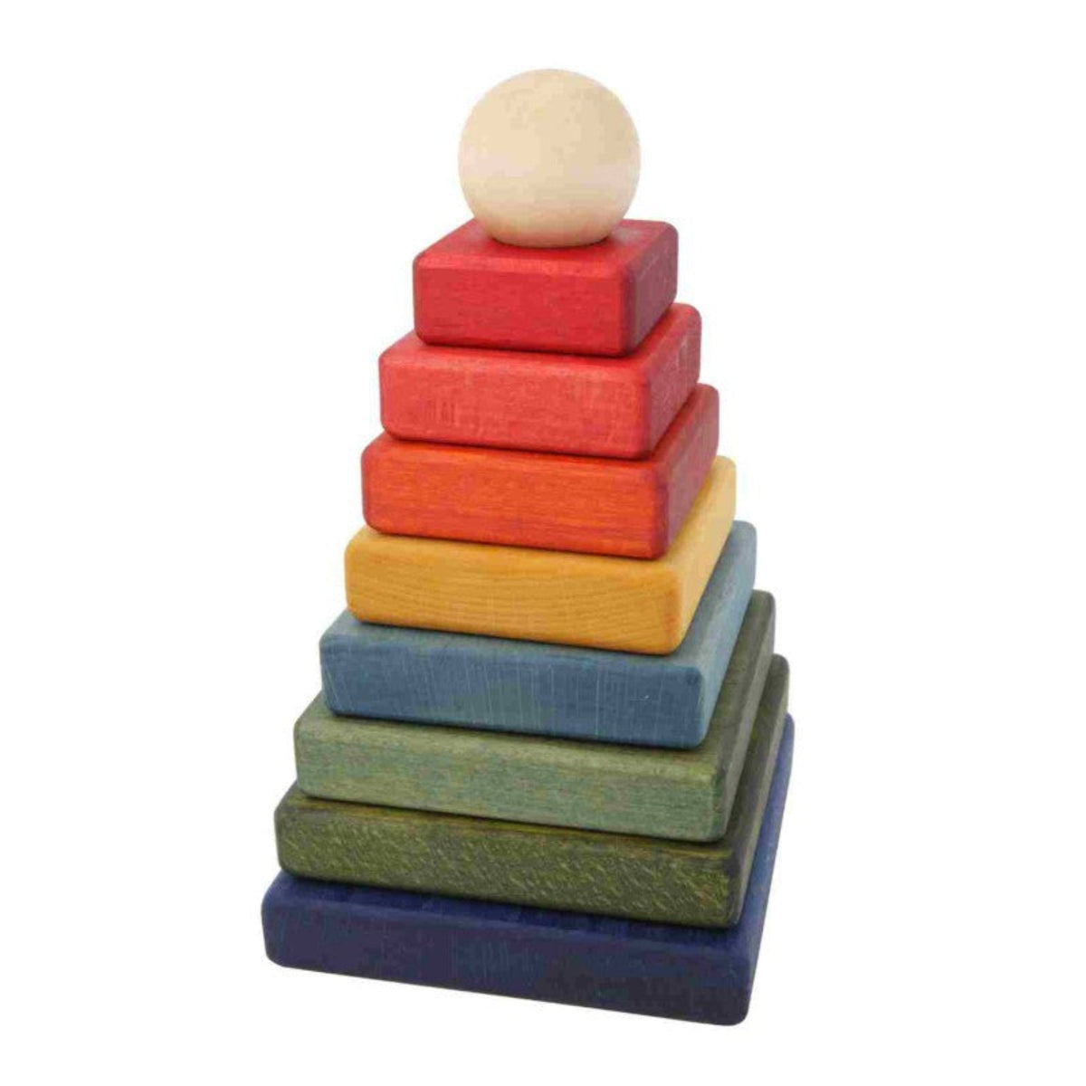 Wooden Square Pyramid - Colourful